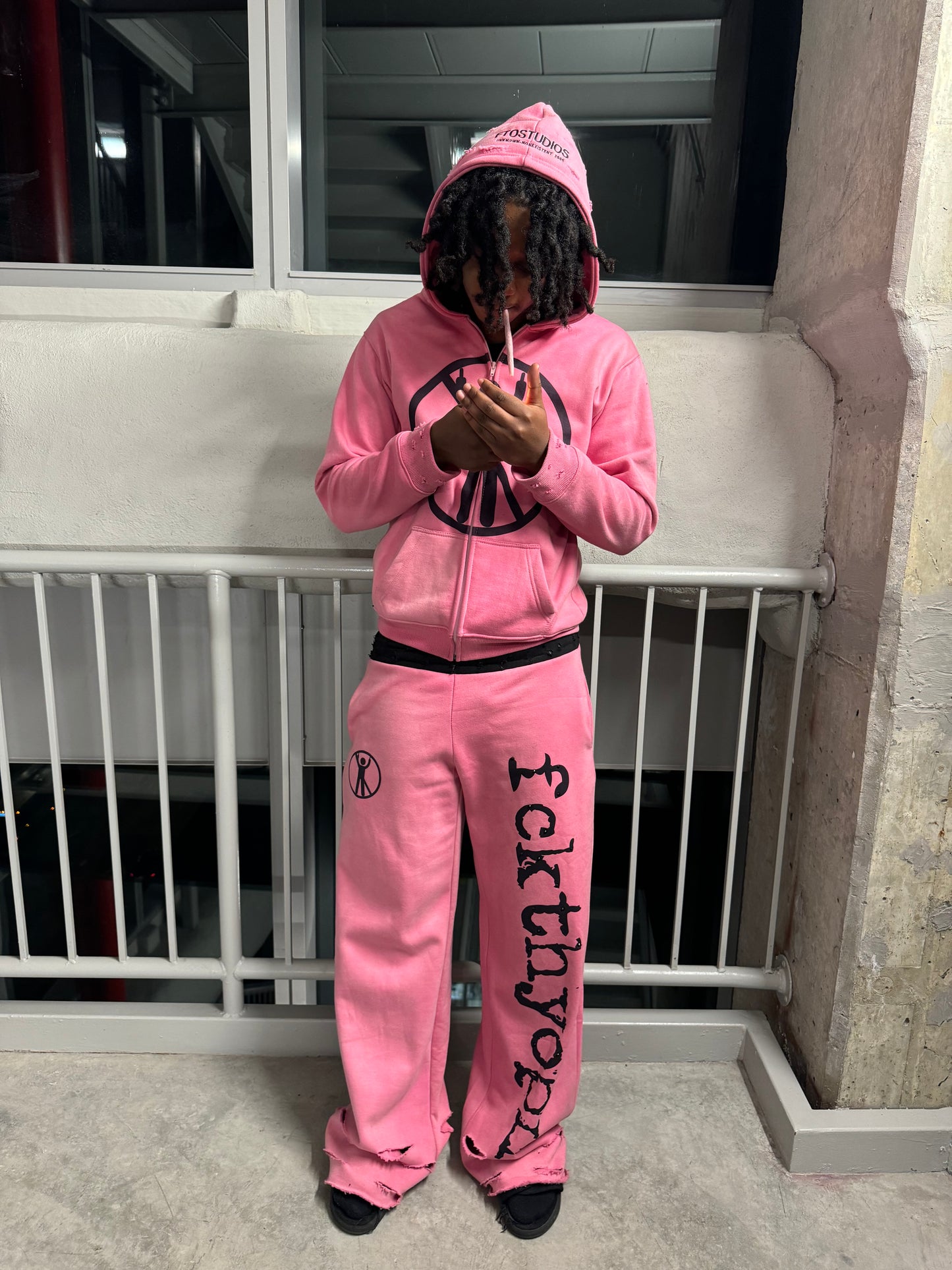 “No F*ks Allowed” Heel Drag Sweats (Pink)