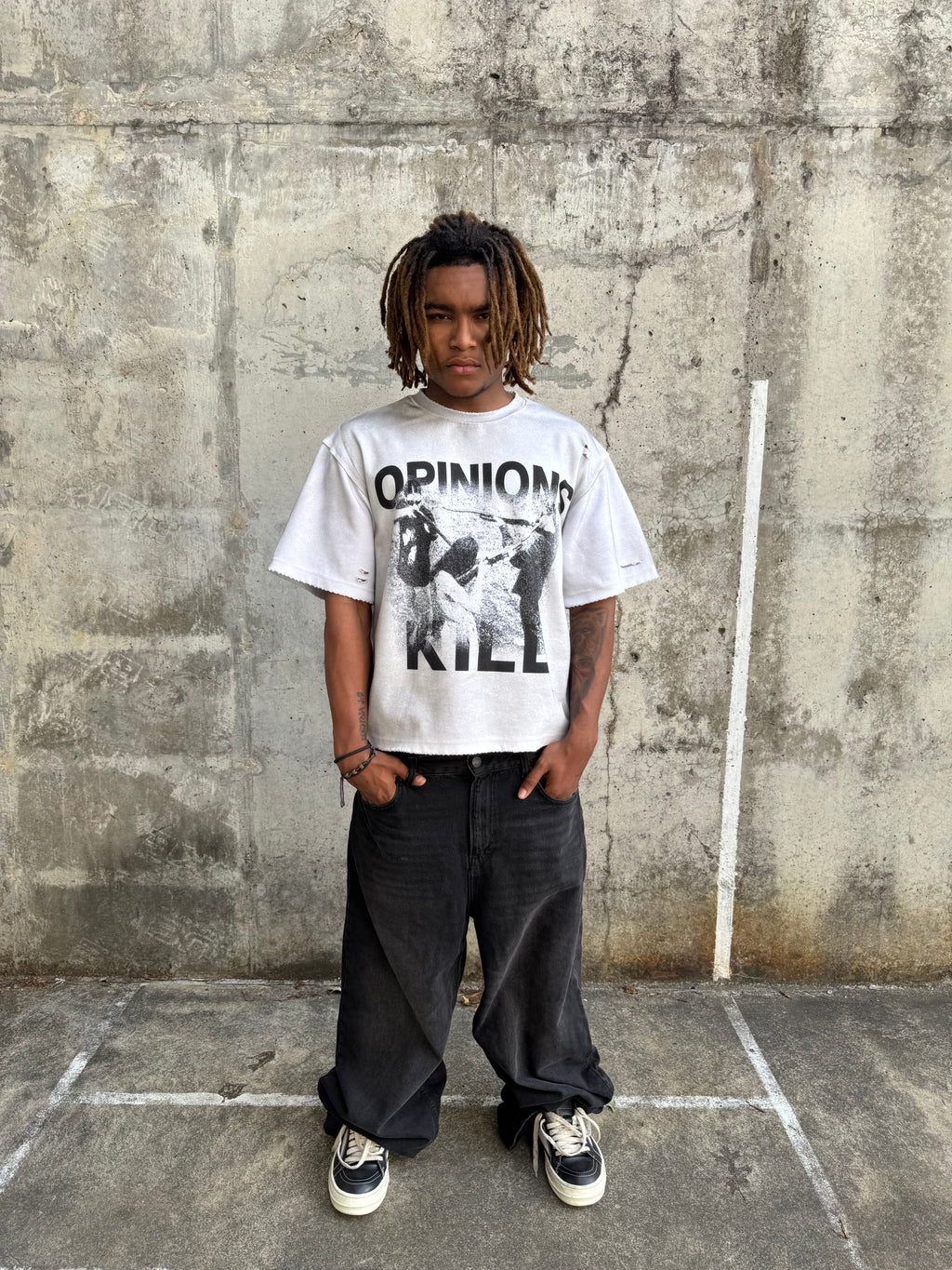 “Opinions Kill” Tee (Dirty White)