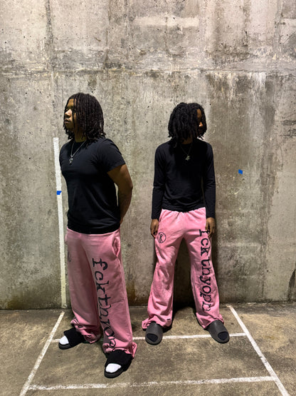“No F*ks Allowed” Heel Drag Sweats (Pink)