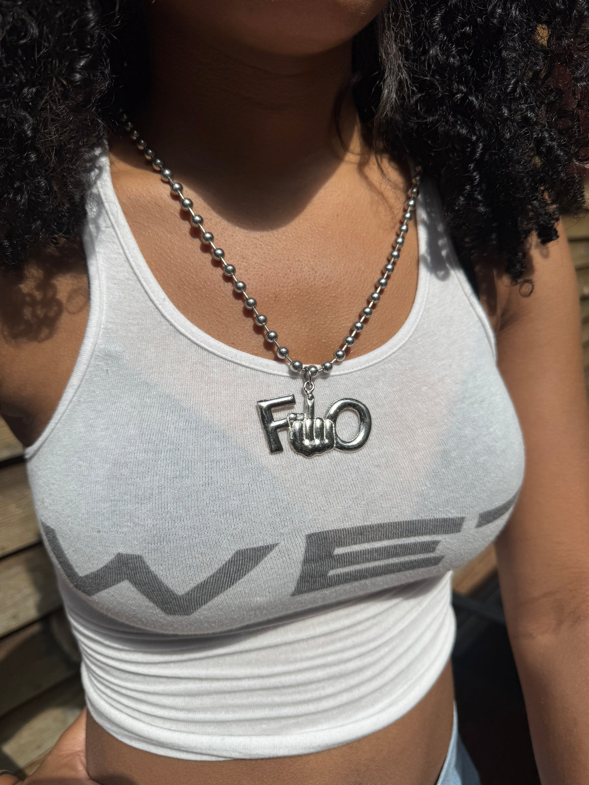 Middle Finger Logo Chain
