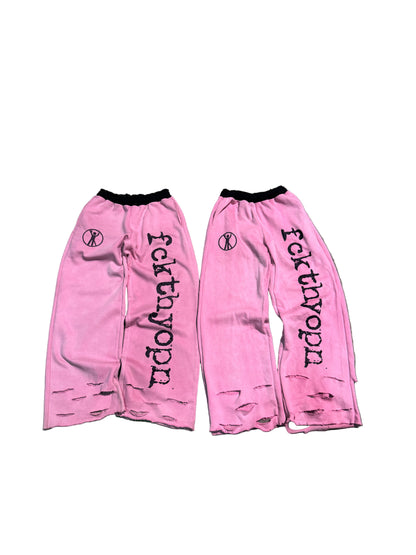 “No F*ks Allowed” Heel Drag Sweats (Pink)