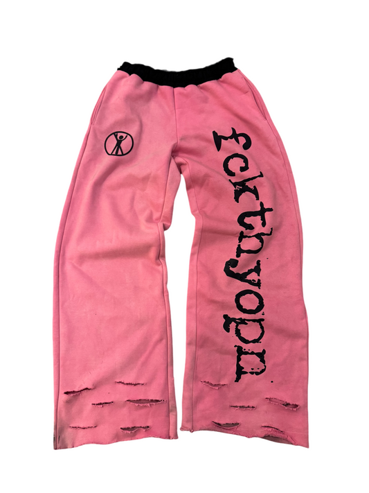 “No F*ks Allowed” Heel Drag Sweats (Pink)